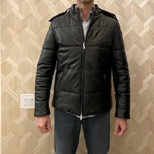 Hugo Boss Lamb Nappa Leather Hooded Jacket 46R